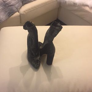 Army Green velvet ankle boots...